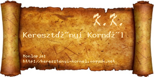 Keresztényi Kornél névjegykártya